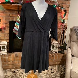 Torrid Faux Wrap Dark Green Dress 3X